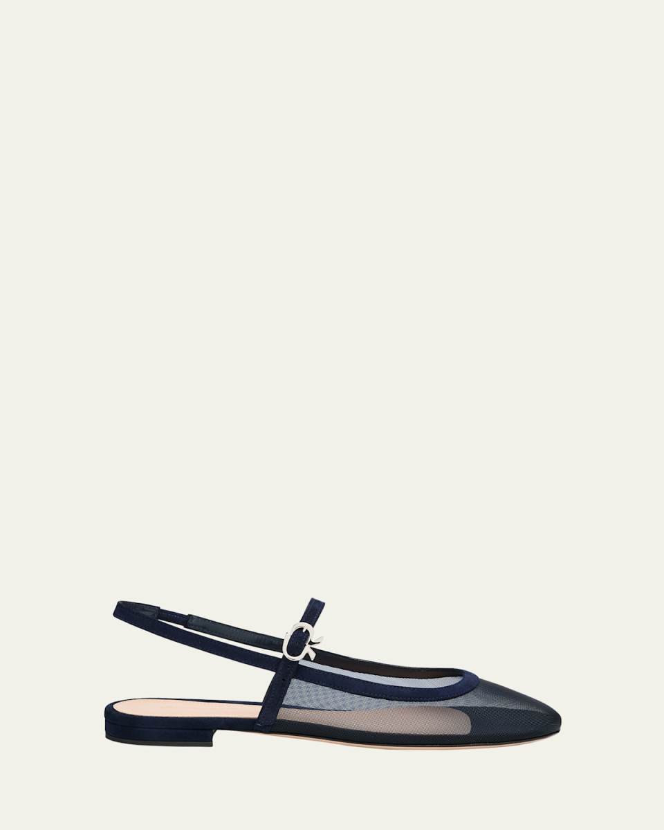 Mesh Mary Jane Ballerina Flats